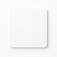 Cache prise plate en acier blanc mat bords arrondis