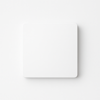 Cache prise plate en acier blanc mat et bords arrondis