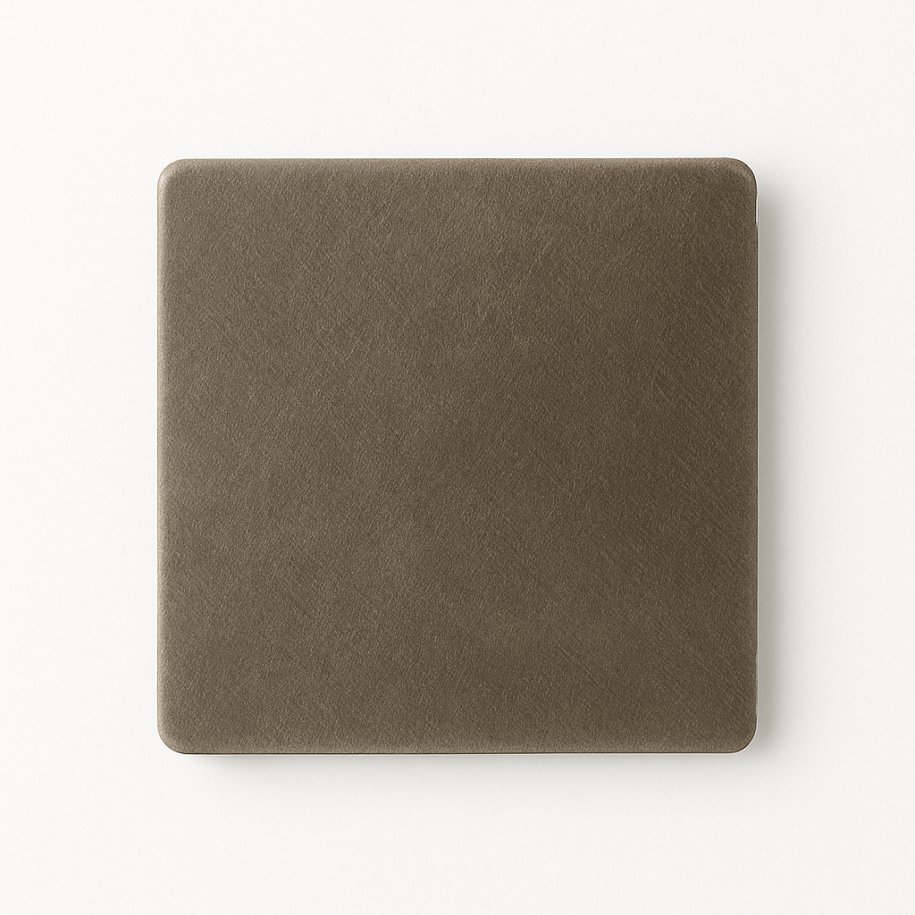 Cache prise plate en acier gris vieilli bords arrondis