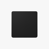 Cache prise plate en acier noir mat bords arrondis