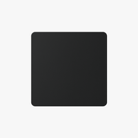 Cache prise plate en acier noir mat bords arrondis