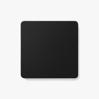 Cache prise plate en acier noir mat bords arrondis