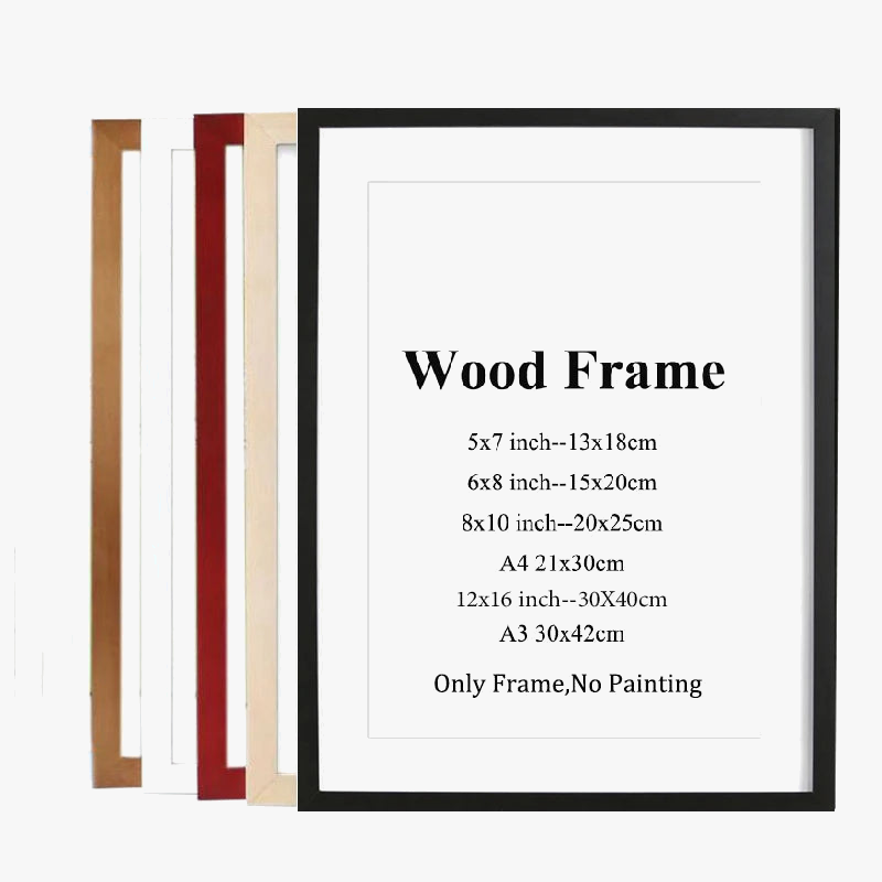 cadre photo en bois avec passe-partout pour montage mural