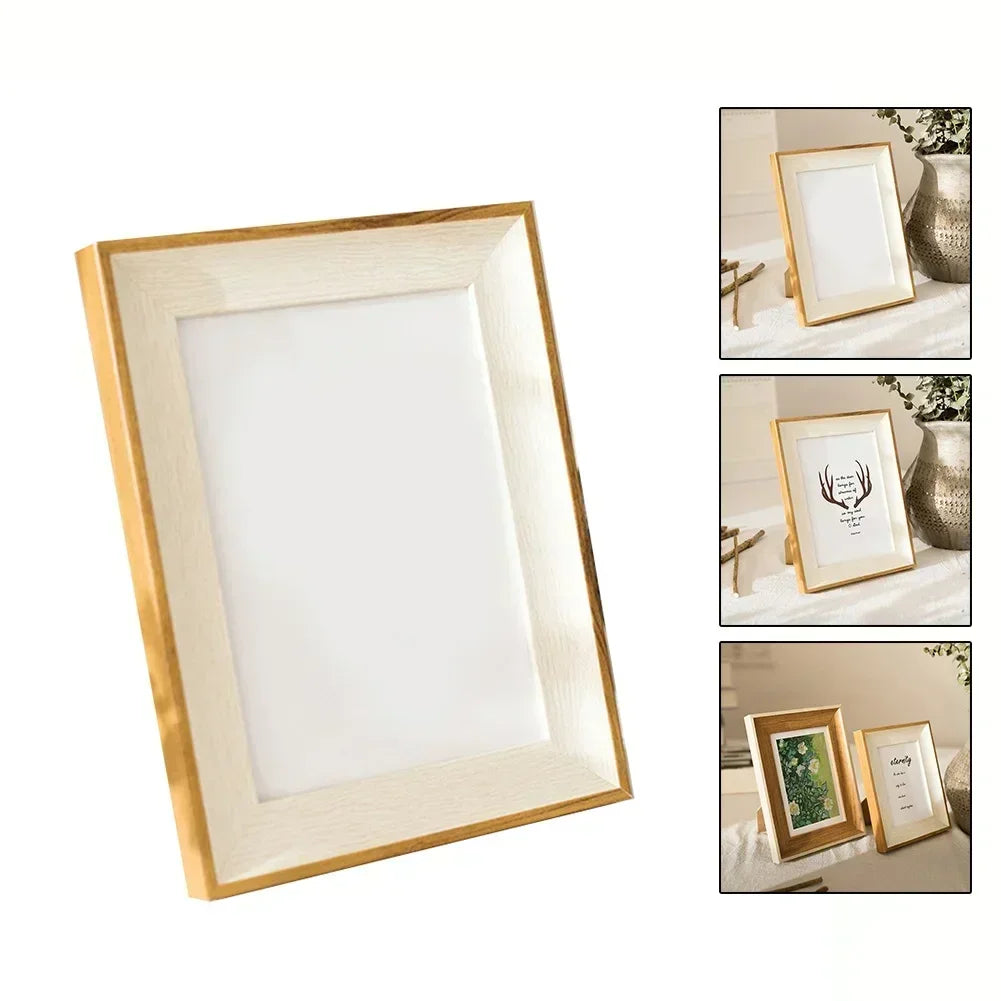 cadre photo en résine avec support en bois décoratif
