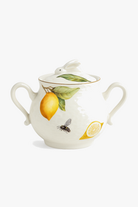 Carafe ceramique motif citron style europeen pour service