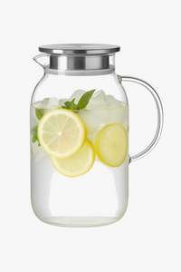 Carafe à eau en verre borosilicate avec couvercle