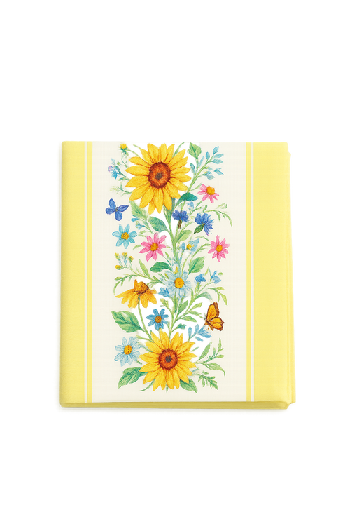 Chemin de table motifs tournesols papillons style champêtre - vue 3 sur 3