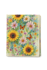 Chemin de table motifs tournesols papillons style champetre