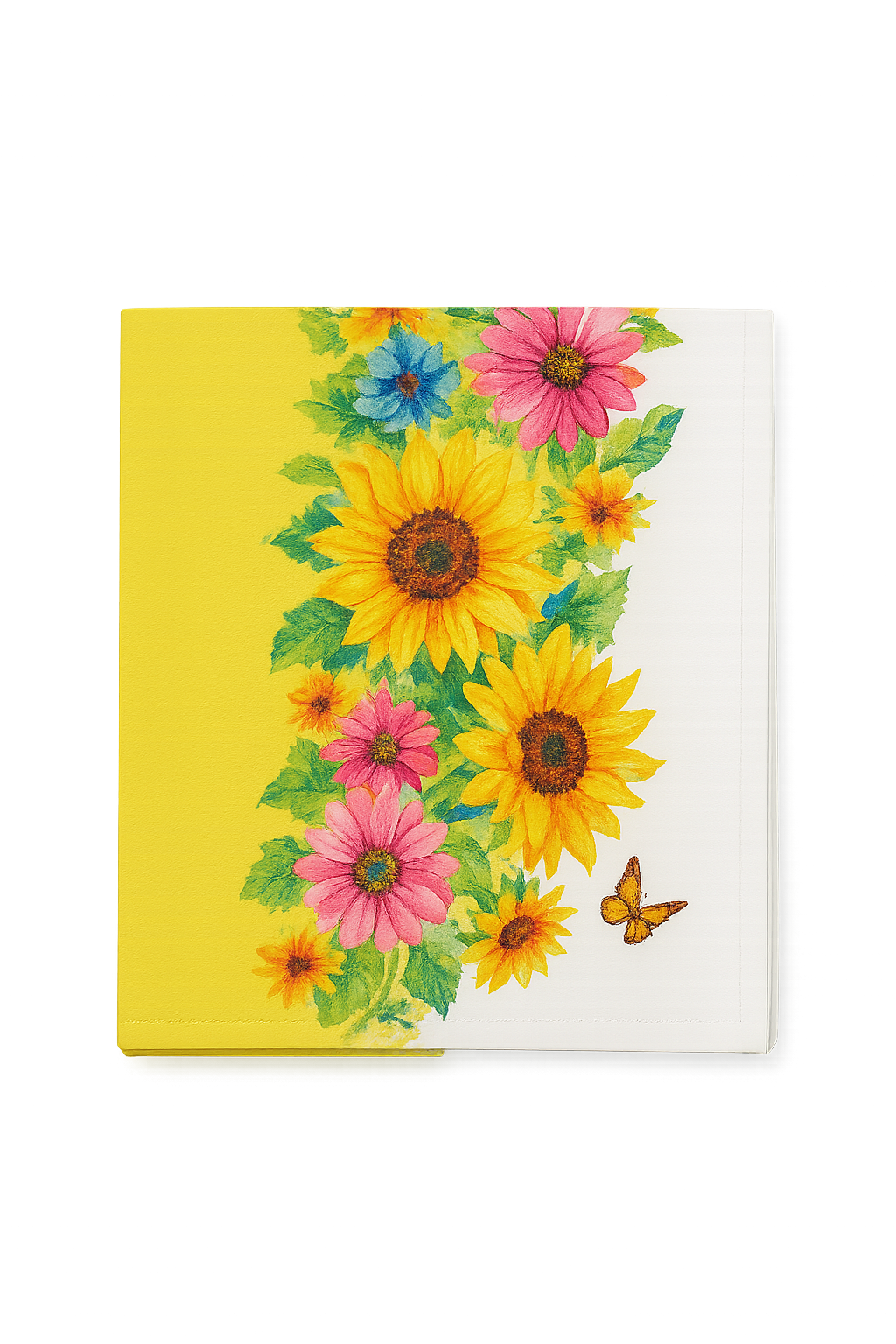Chemin de table motifs tournesols papillons style champetre