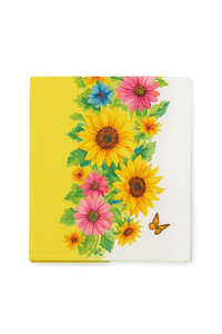 Chemin de table motifs tournesols papillons style champetre