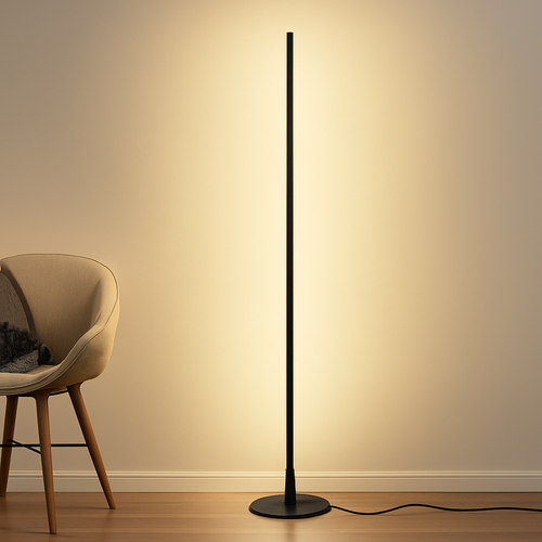 Colonne lampadaire LED lampe sur pied moderne lampadaires simples pour salon Foyer à côté de la lampe 18W luminaire de sol à intensité variable - vue 2 sur 6
