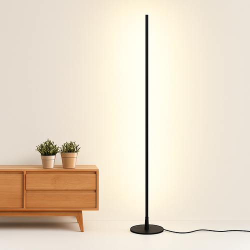 Colonne lampadaire LED lampe sur pied moderne lampadaires simples pour salon Foyer à côté de la lampe 18W luminaire de sol à intensité variable - vue 4 sur 6