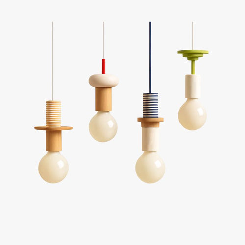 Couleur nordique bois suspension LED lumière cuisine suspension lampe Restaurant plafond lustre Luminaire chambre maison déco Luminaire - vue 2 sur 15