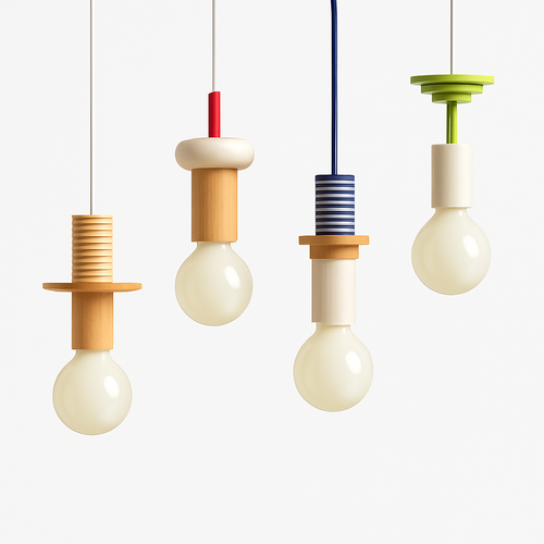 Couleur nordique bois suspension LED lumière cuisine suspension lampe Restaurant plafond lustre Luminaire chambre maison déco Luminaire - vue 5 sur 15