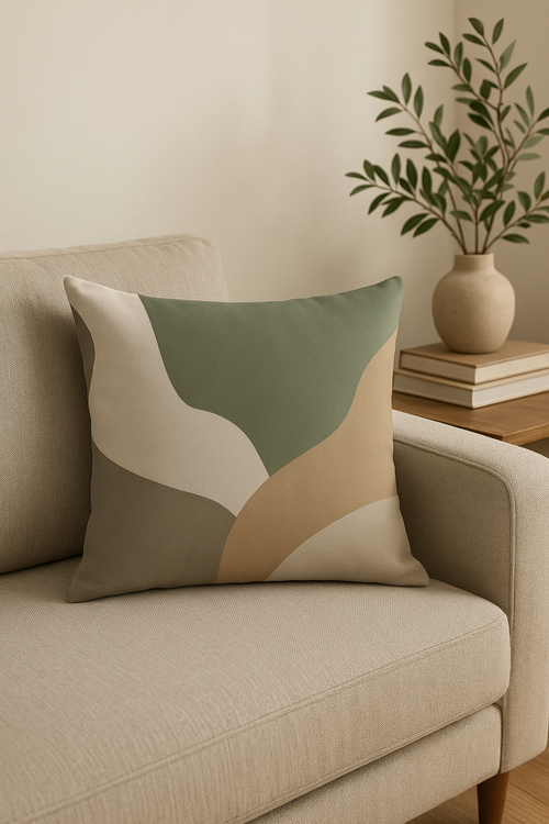 coussin à motif végétal vert pour décoration intérieure confortable - vue 2 sur 2