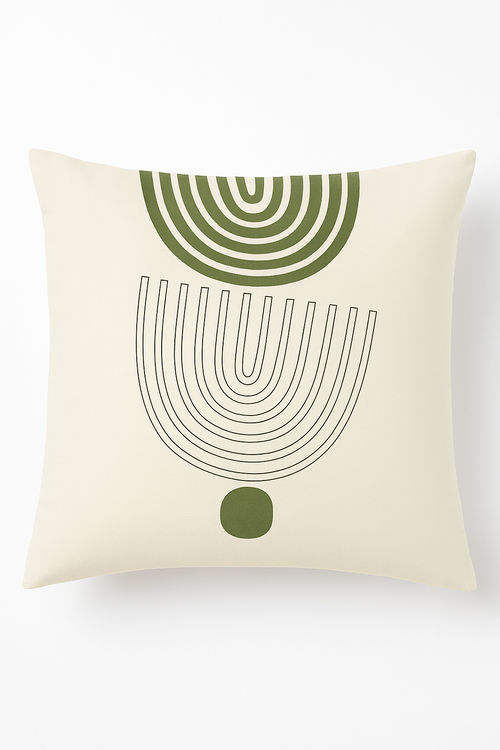 coussin à motif végétal vert pour décoration intérieure élégante