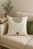 coussin à motif végétal vert pour décoration intérieure élégante