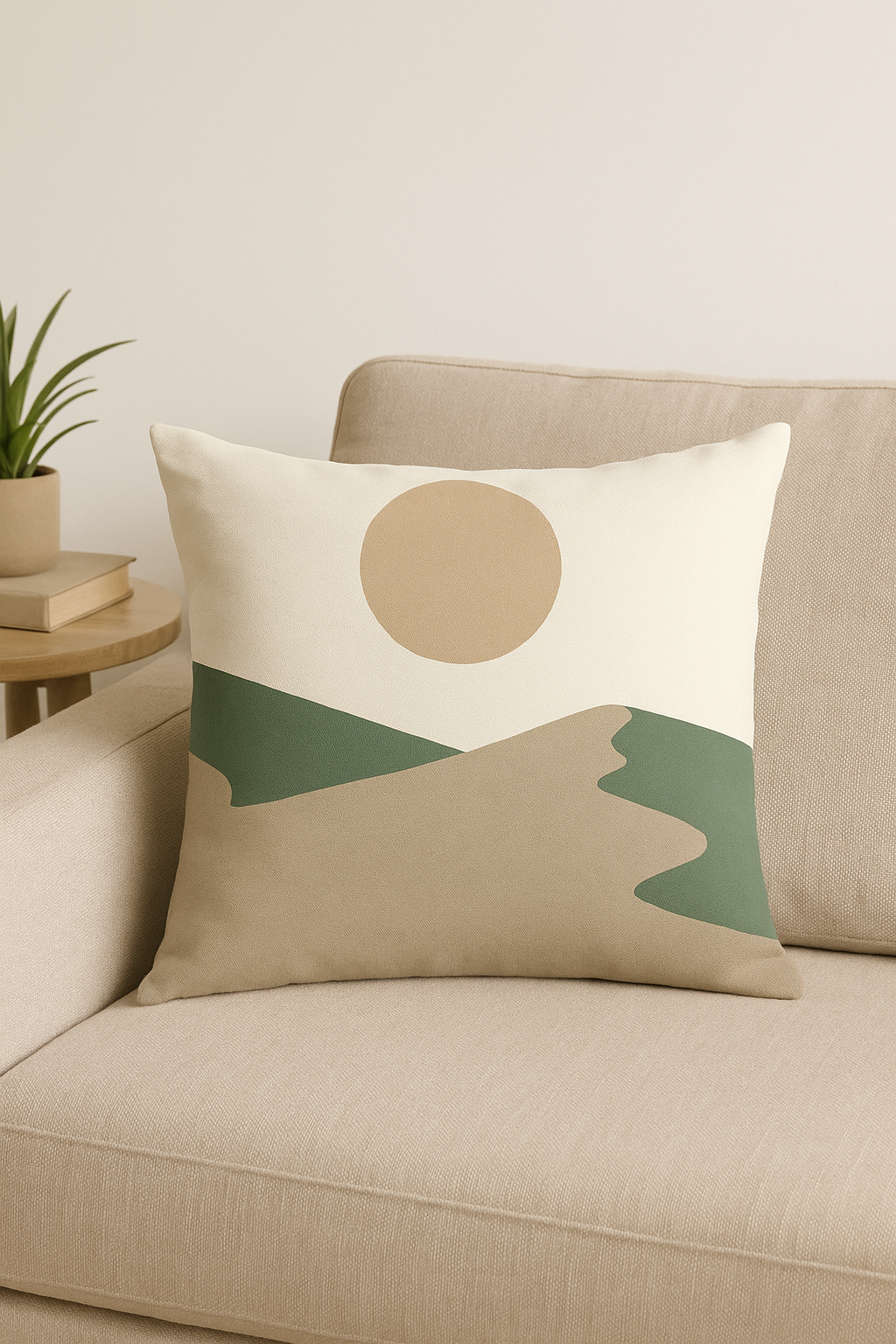 coussin avec motif plante verte pour décoration intérieure - vue 2 sur 2