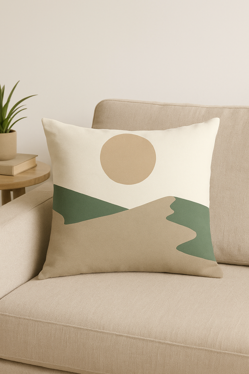 coussin avec motif plante verte pour décoration intérieure - vue 2 sur 2