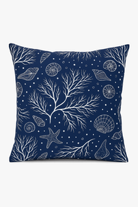 coussin bleu marine géométrique pour canapé ou lit