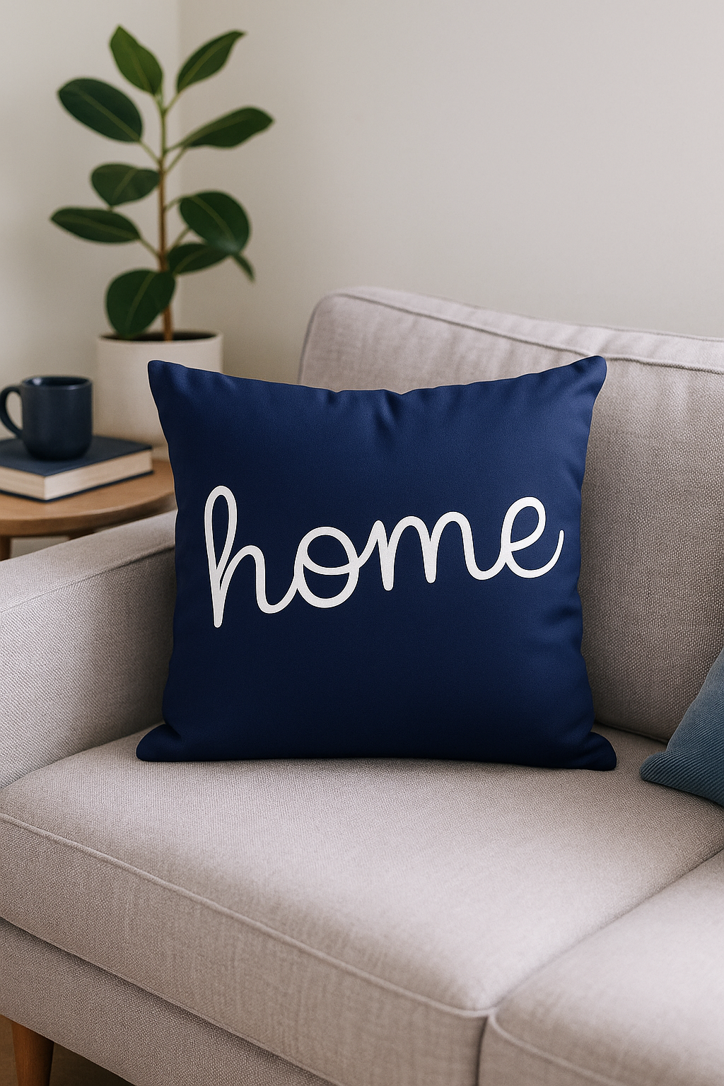 coussin bleu marine géométrique pour un style moderne - vue 2 sur 2