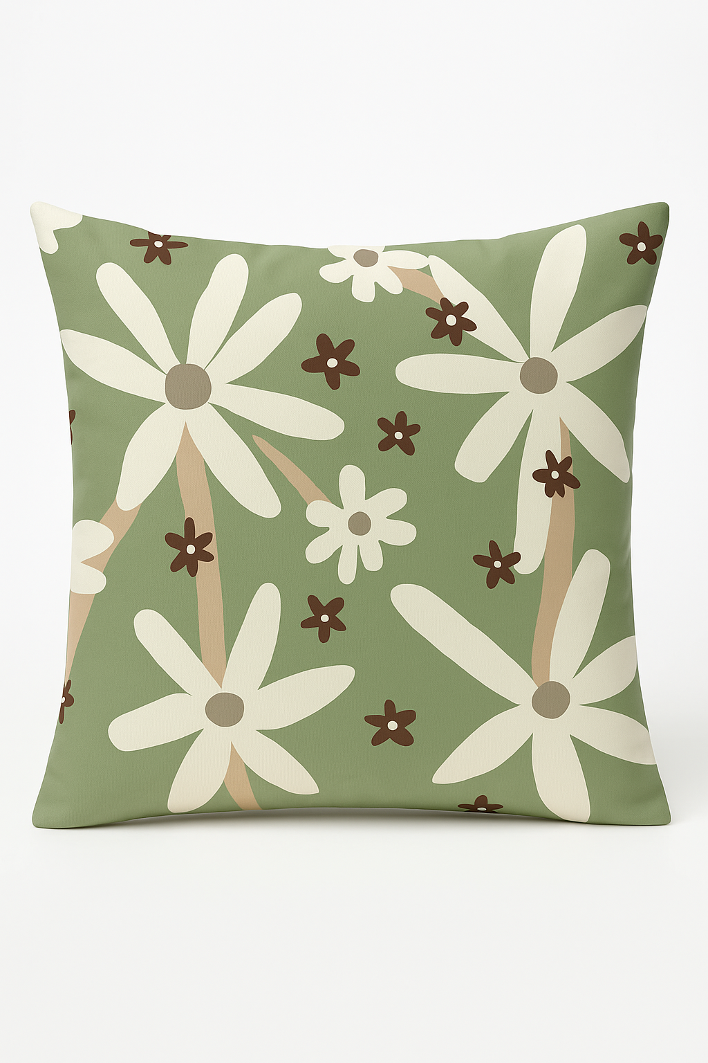 coussin décoratif à motif végétal vert pour canapé