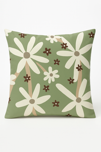 coussin décoratif à motif végétal vert pour canapé