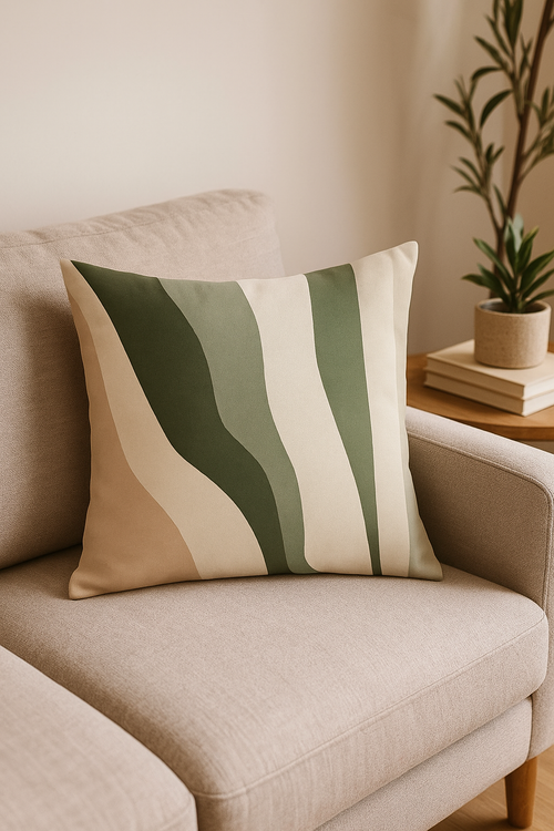 coussin décoratif à motif végétal vert pour un intérieur apaisant - vue 2 sur 2