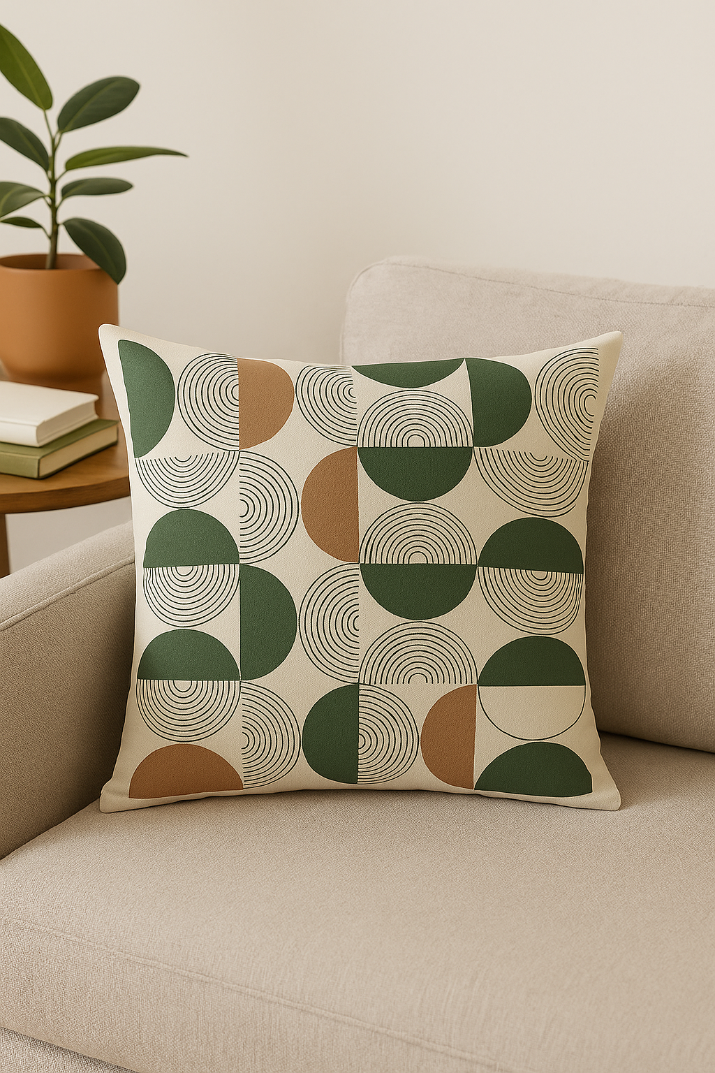 coussin décoratif à motif végétal vert pour un intérieur stylé - vue 2 sur 2