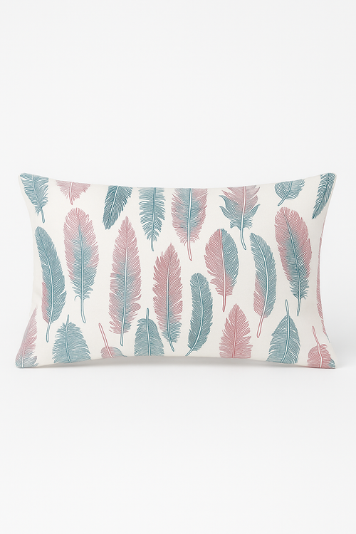 coussin décoratif motif plumes 30 x 50 cm pour intérieur