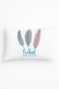 coussin décoratif rectangulaire motif plumes 30 x 50 cm