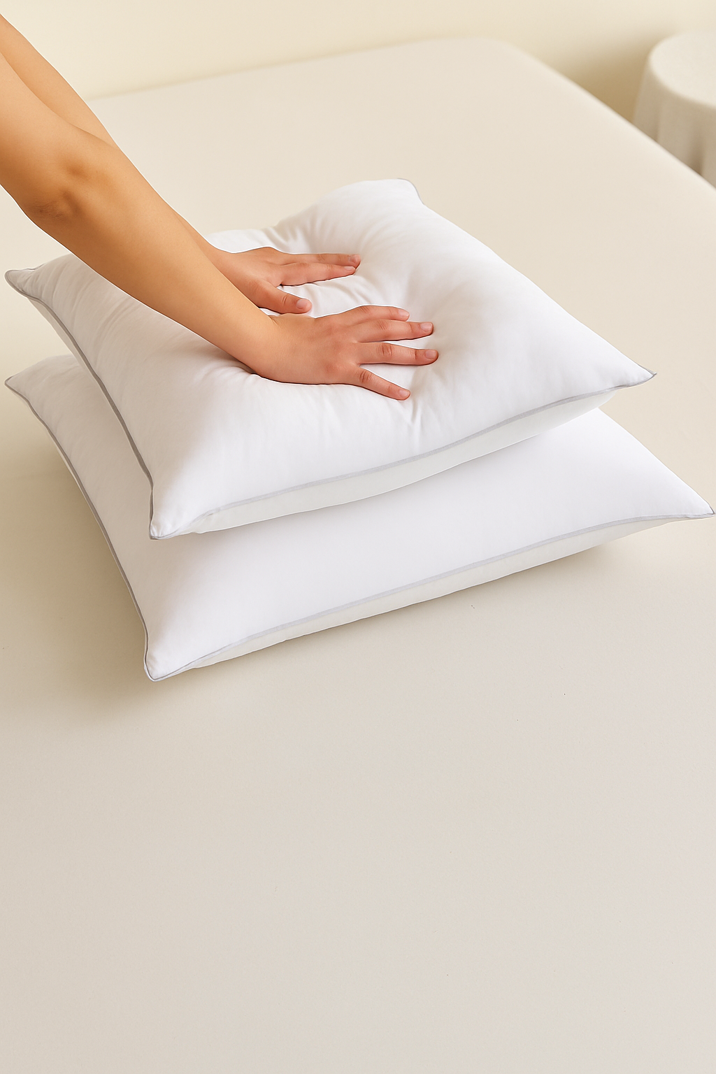 coussin en duvet d'oie hypoallergénique pour un confort optimal - vue 4 sur 8