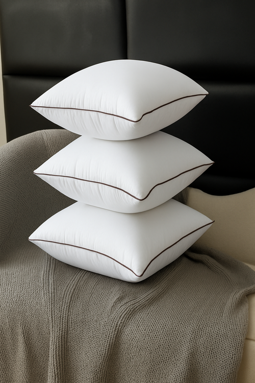 coussin en tissu brossé gaufré 45x45 et 35x55 cm garnissage coton PP - vue 4 sur 4