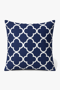 coussin géométrique bleu marine pour un décor moderne