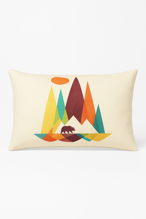 coussin lombaire motif géométrique abstrait double face décoratif