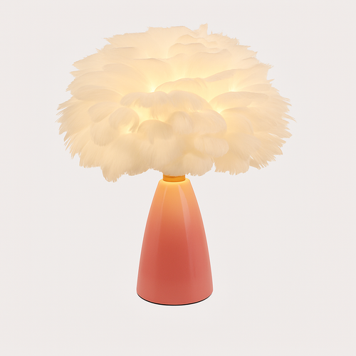 Creative Nordic desk lamp, warm bedroom feather lamp, fashionable and simple study ceramic decorative lamp - vue 2 sur 7