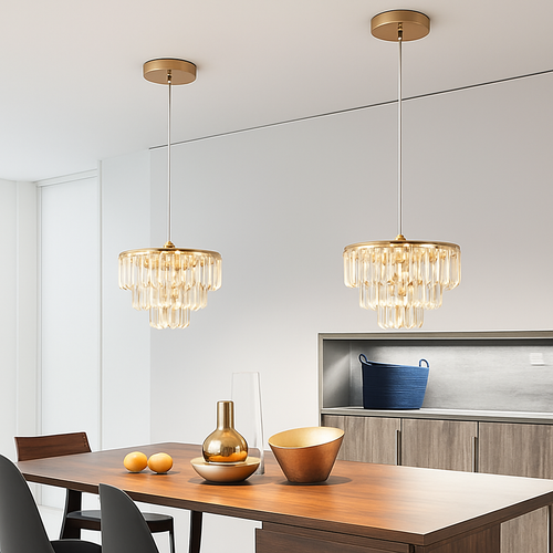 Cristal K9 LED plafonnier moderne suspension lumière maison déco suspendus luminaires cuisine salle à manger salon lustre lampes - vue 6 sur 8