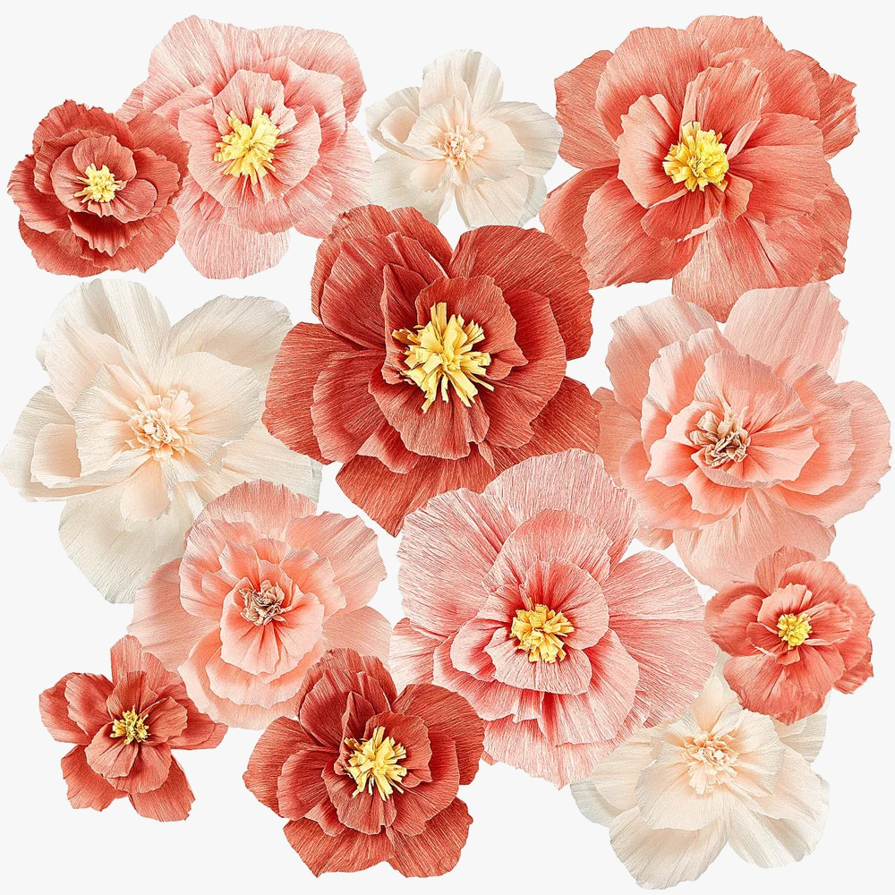 décoration de fête grande fleur en papier rouge pour événements festifs