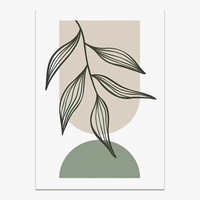 décoration murale abstraite avec feuilles géométriques boho moderne