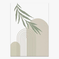 décoration murale abstraite boho avec feuilles géométriques modernes