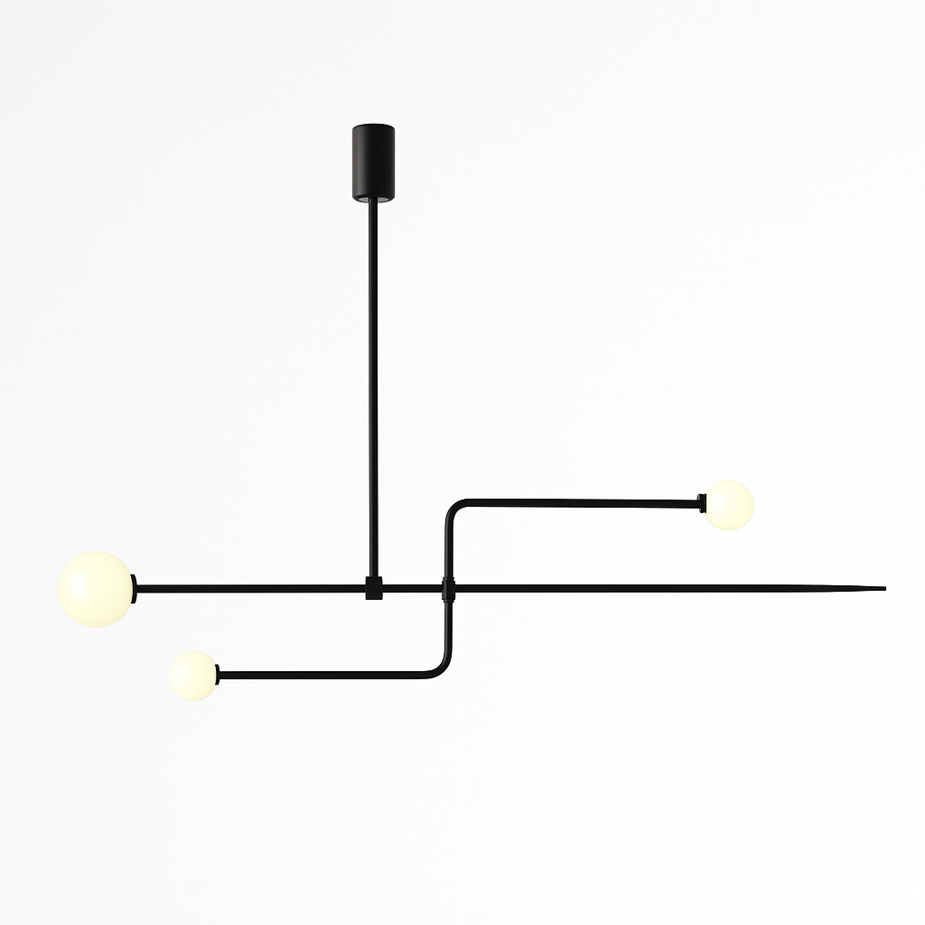 Danmark Geometric Line Chandelier Nordic Arc Suspension Lamp Ceiling Hanging Fxiture for Living Room,Dining Room - vue 1 sur 14