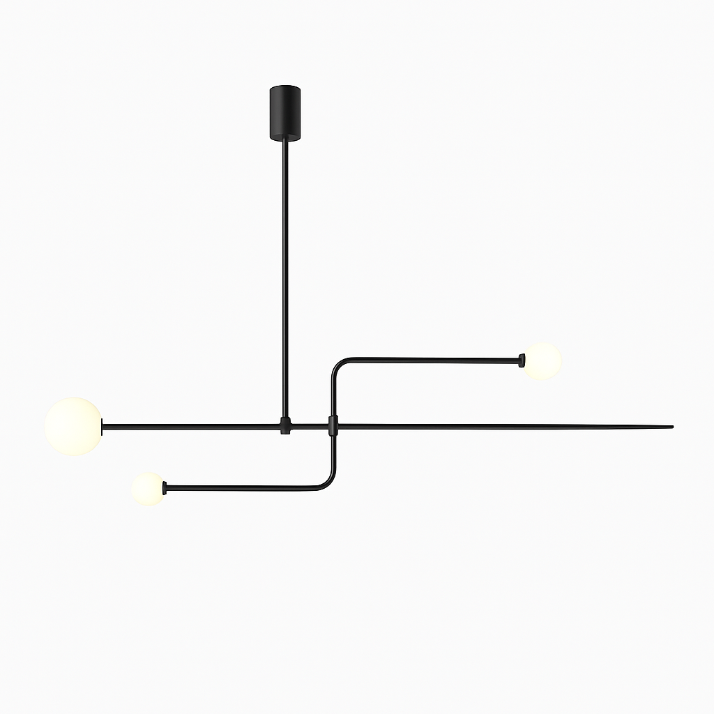 Danmark Geometric Line Chandelier Nordic Arc Suspension Lamp Ceiling Hanging Fxiture for Living Room,Dining Room