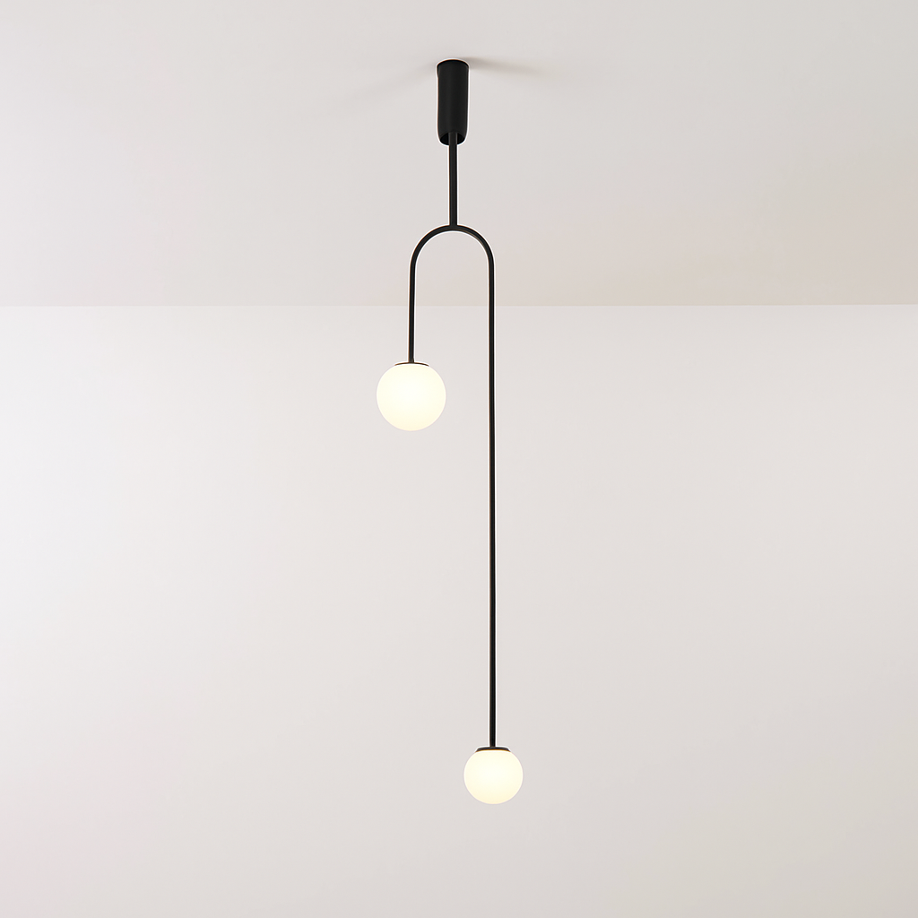 Danmark Geometric Line Chandelier Nordic Arc Suspension Lamp Ceiling Hanging Fxiture for Living Room,Dining Room - vue 2 sur 14