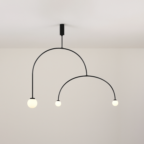 Danmark Geometric Line Chandelier Nordic Arc Suspension Lamp Ceiling Hanging Fxiture for Living Room,Dining Room - vue 4 sur 14