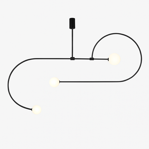 Danmark Geometric Line Chandelier Nordic Arc Suspension Lamp Ceiling Hanging Fxiture for Living Room,Dining Room - vue 5 sur 14