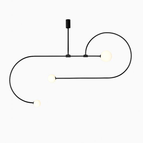Danmark Geometric Line Chandelier Nordic Arc Suspension Lamp Ceiling Hanging Fxiture for Living Room,Dining Room - vue 5 sur 14