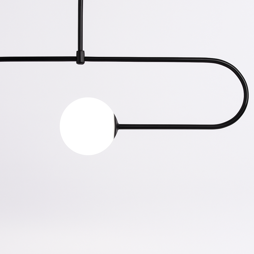 Danmark Geometric Line Chandelier Nordic Arc Suspension Lamp Ceiling Hanging Fxiture for Living Room,Dining Room - vue 5 sur 14
