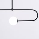 Danmark Geometric Line Chandelier Nordic Arc Suspension Lamp Ceiling Hanging Fxiture for Living Room,Dining Room
