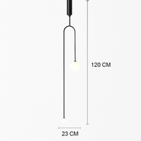 Danmark Geometric Line Chandelier Nordic Arc Suspension Lamp Ceiling Hanging Fxiture for Living Room,Dining Room