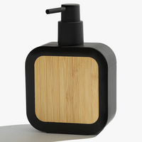 distributeur de savon élégant avec décoration en bambou et pompe résistante